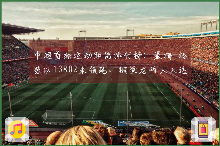 中超首轮运动距离排行榜：豪梅-格劳以13802米领跑，铜梁龙两人入选